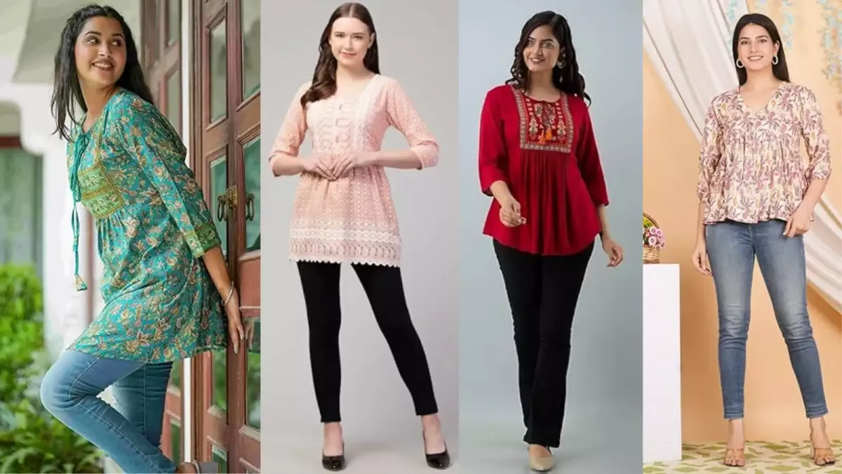 Short Kurti Styles for Jeans जींस के साथ पहनें ये शॉर्ट कुर्तियाँ और बनाएं हर दिन खास