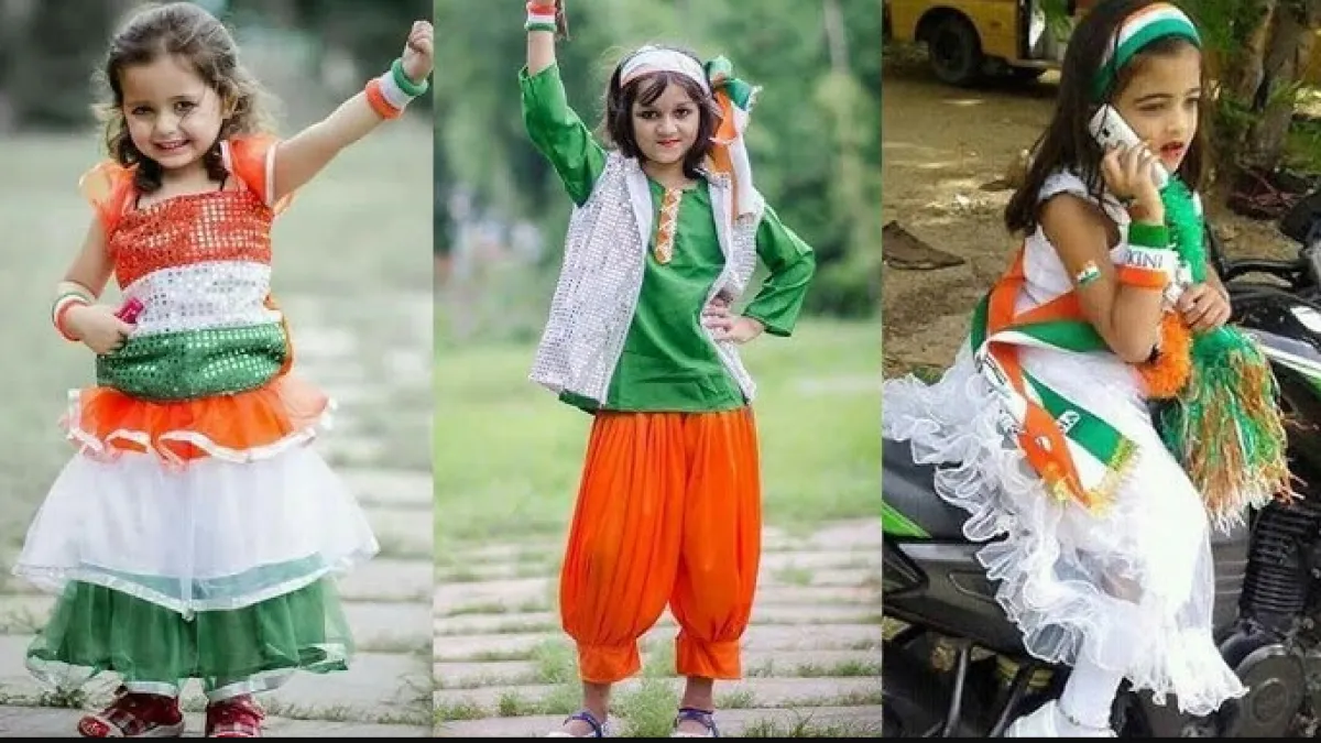 Republic Day 2025 Stylish Tricolor Dress Ideas for Girls Kids